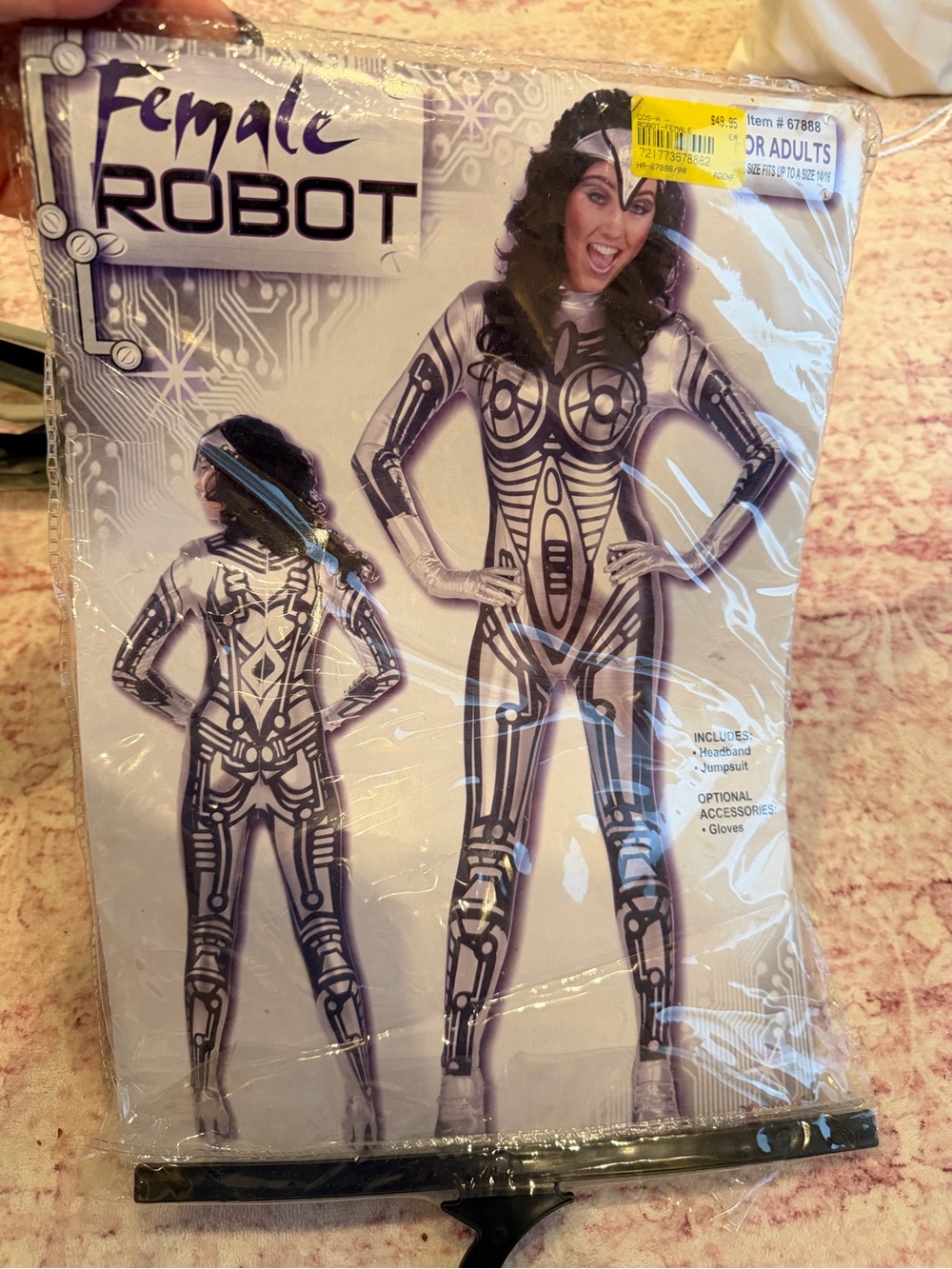Female Robot Costume - Silver and Black Jumpsuit